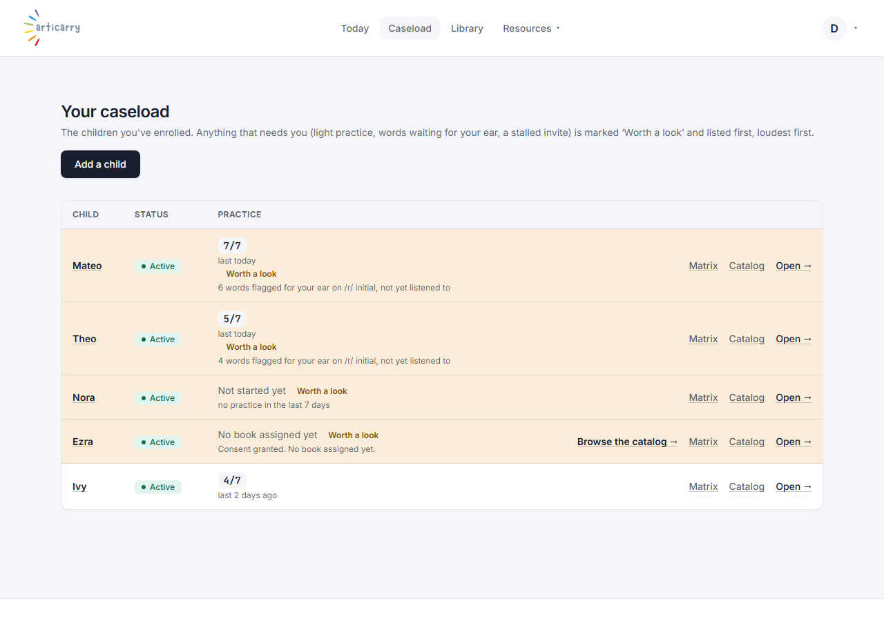 Step 2: Sign in. Your landing page is Today, and the caseload is one click away.